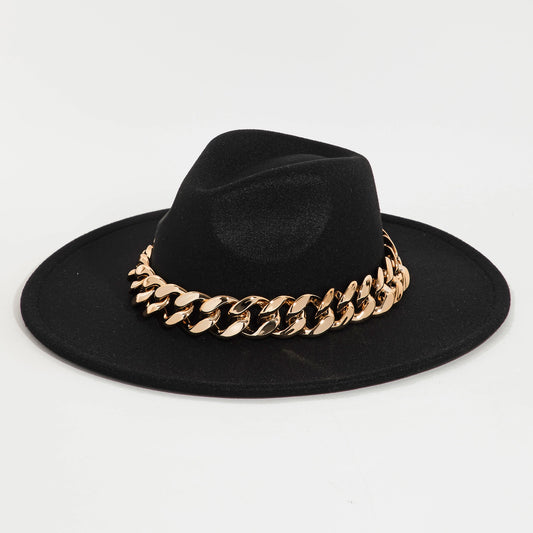 Bulky Chain Link Fedora Hat - Collections By Fame Accessories