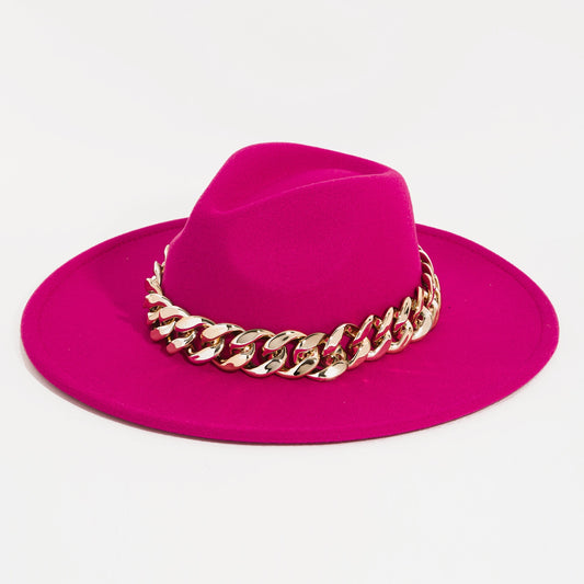 Bulky Chain Link Fedora Hat - Collections By Fame Accessories