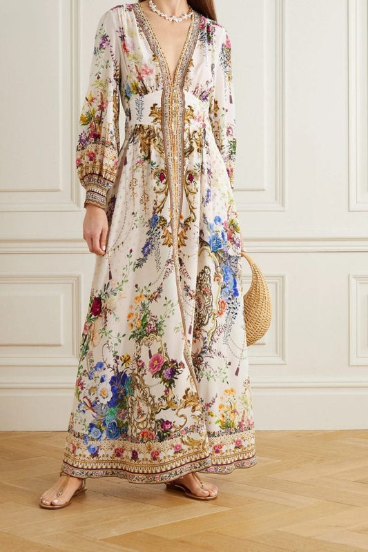 By The Meadow Printed Silk-Crepe Maxi Dress - Camilla
