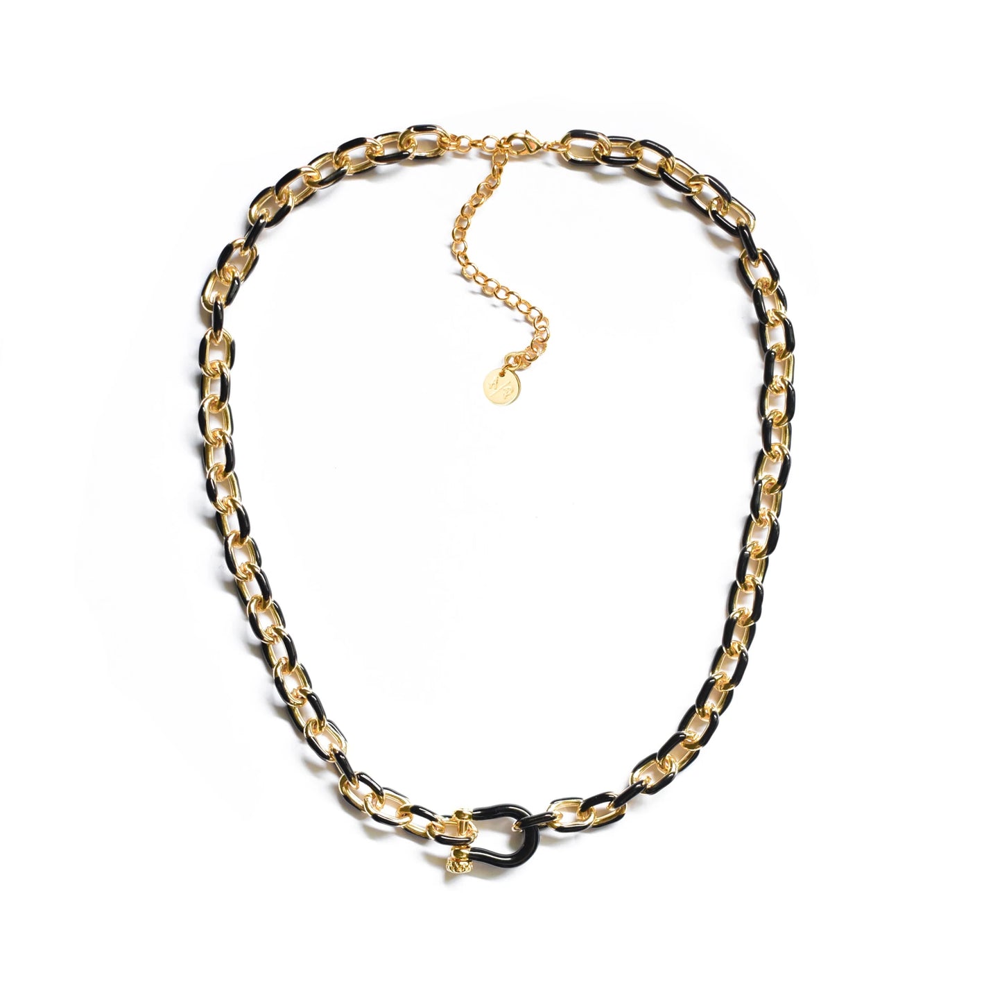 Carabiner Chain Necklace Black - Adriana Pappas Designs