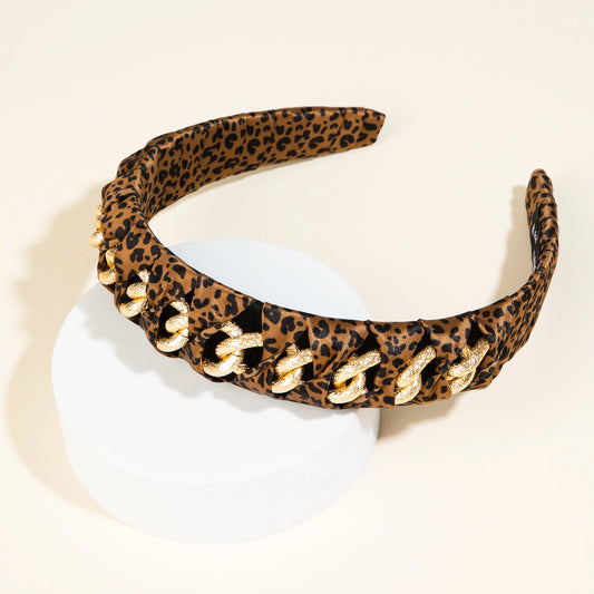 Collections By Fame Accessories Chain Link Fabric Headband