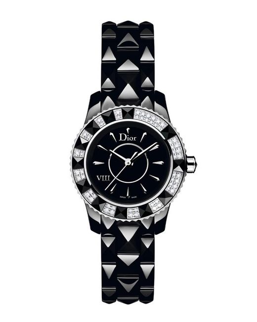 VIII Diamond Black Ceramic Women's Watch - Dior