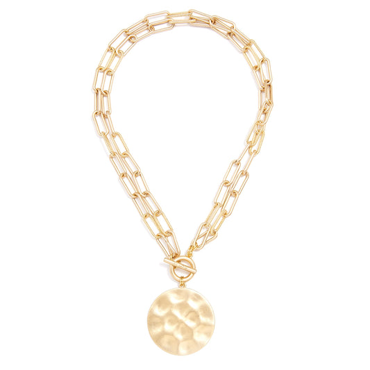 Double-Strand Gold Link Coin Necklace - ZENZII Jewelry