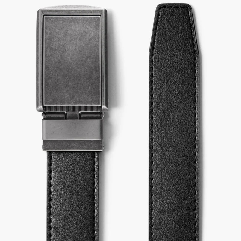 Slidebelts - Classic Black Strap with Graphite Buckle