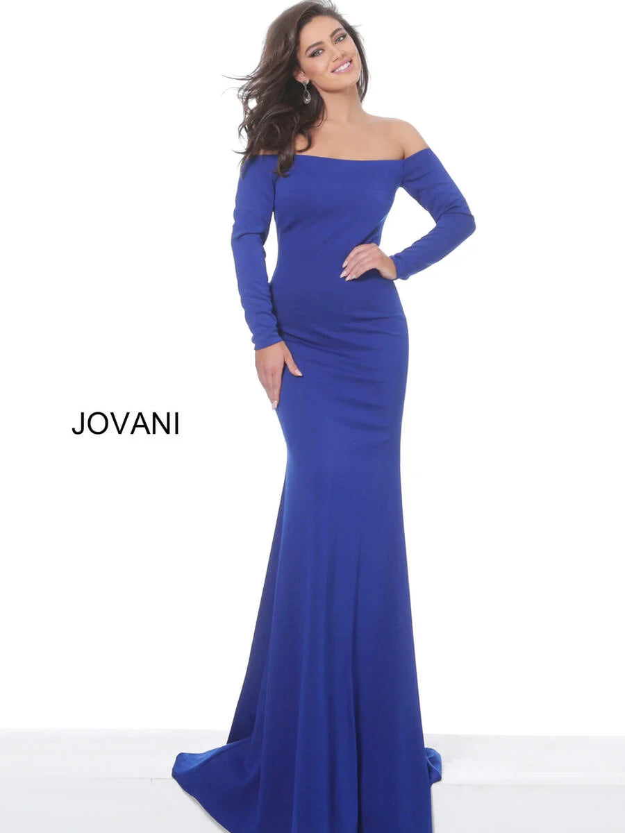 Jovani Off The Shoulder Fitted Evening Dress