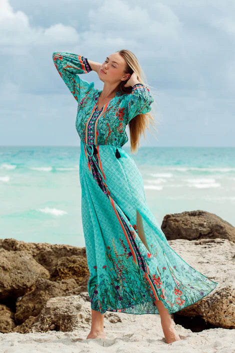 Palm Beach Maxi Dress Leon - Moda Baronessa