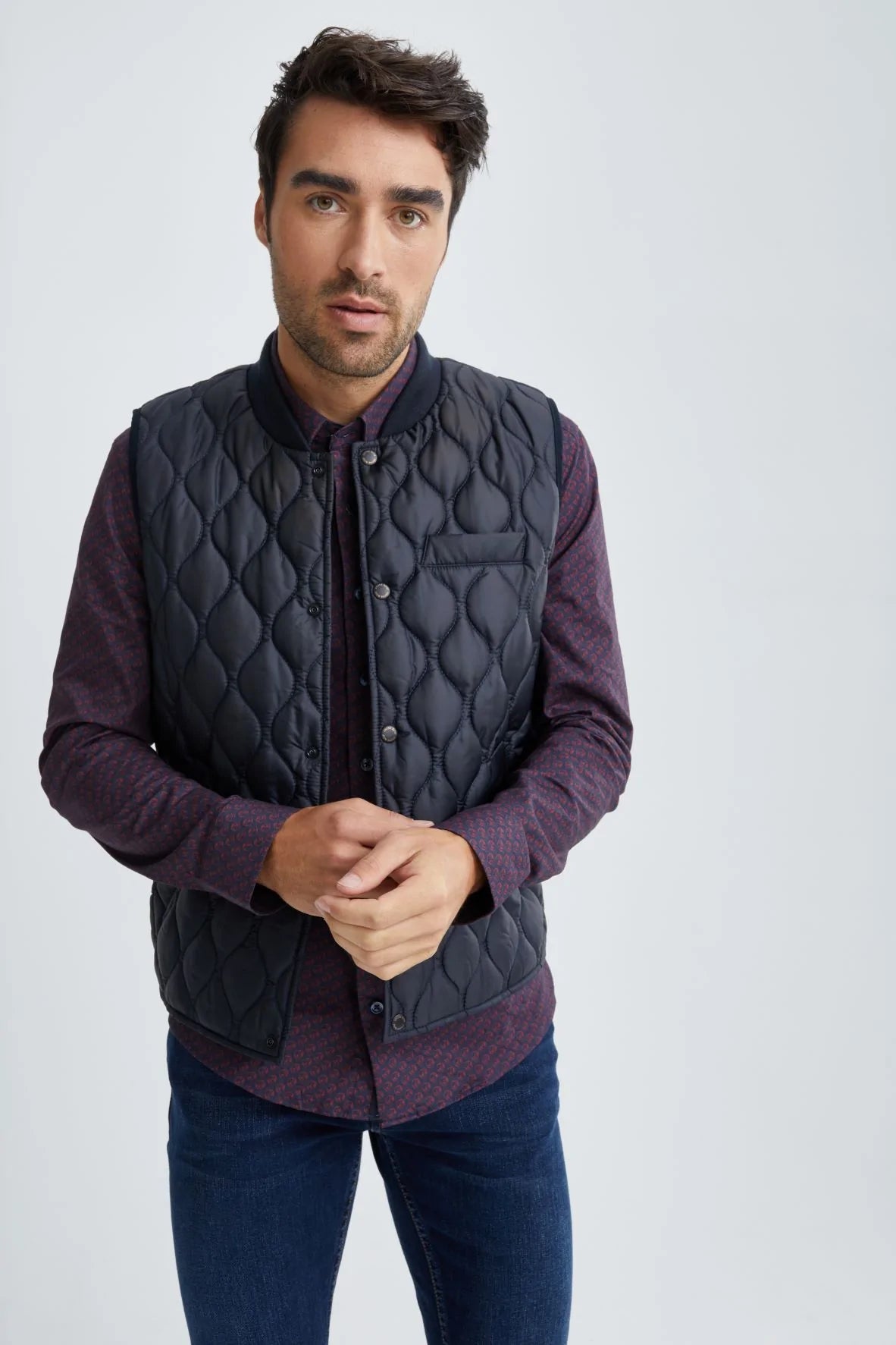 Stone Rose Navy Quilted Puffer Vest