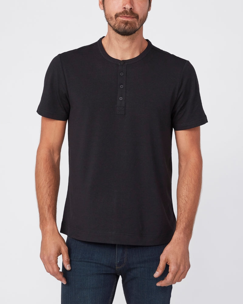 Paige - Harwood Short Sleeve Henley Shirt Black – Jackie Z Style Co.