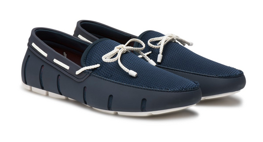 Braided Lace Loafer Navy White - SWIMS