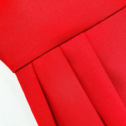 Crepe Bow Midi Dress Red - Self-Portrait