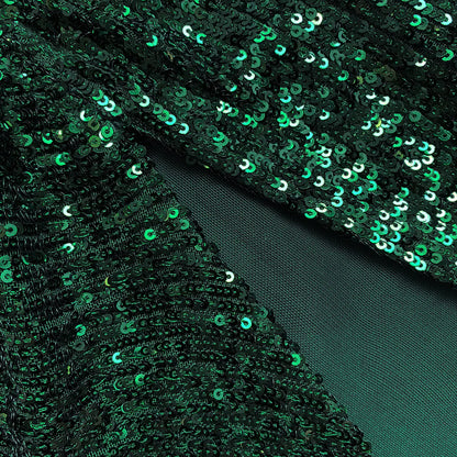 Self-Portrait - Stretch Sequin Midi Dress Dark Green Self-Portrait - Stretch Sequin Midi Dress Dark Green