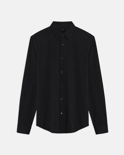 Sylvain Structure Knit Shirt Black - Theory Men