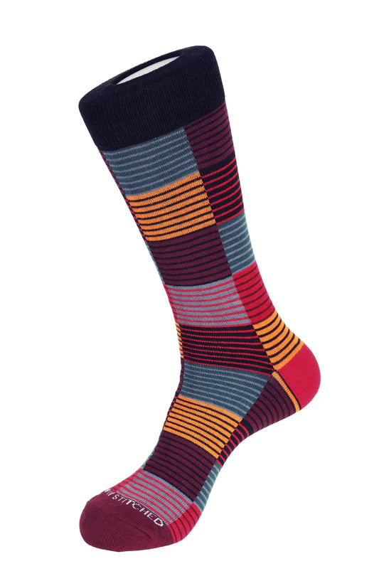 Mini Stripe Check Socks - Unsimply Stitched