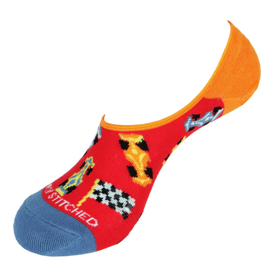 Race Cars No Show Socks - Unsimply Stitched