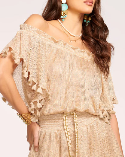 Ramy Brook - Marshall Off The Shoulder Coverup Dress Gold