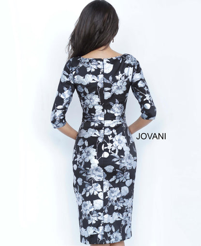 Jovani - Bateau Sheath Dress Floral Multi