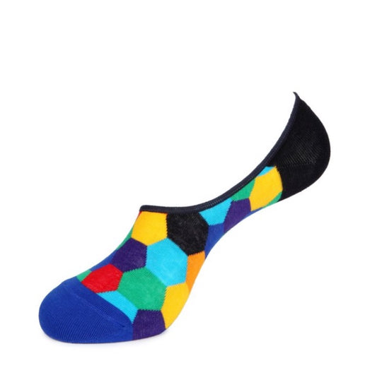 Colored Honeycomb No Show Socks Primary Colors - Unsimply Stitched