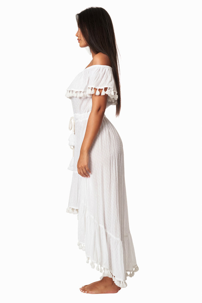 La Moda Clothing - Debby High Low Dress White