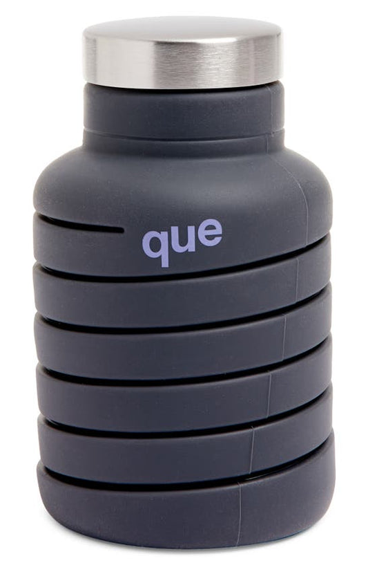 Que The Collapsible Bottle Metallic Charcoal