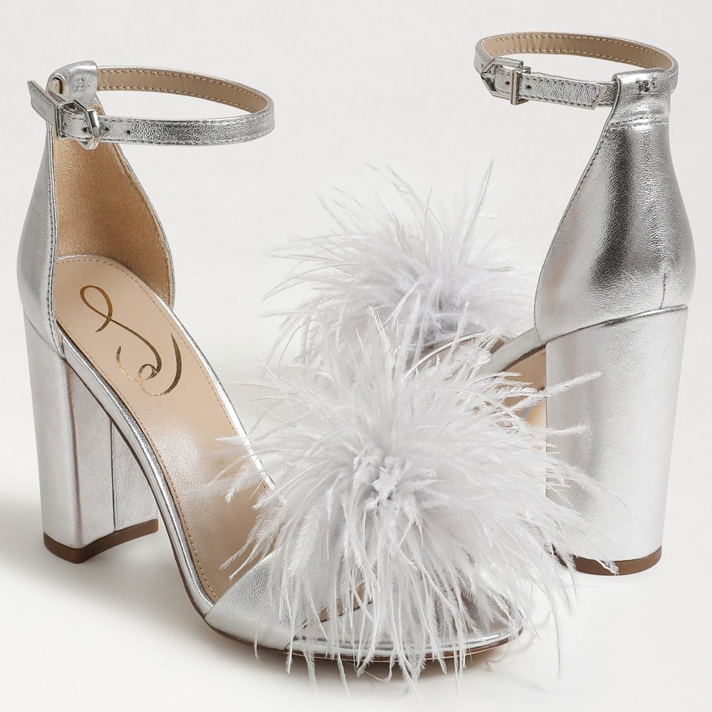 Feather discount block heels