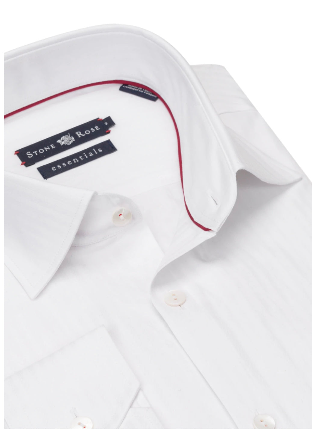 Tonal Stripe Long Sleeve Shirt White - Stone Rose