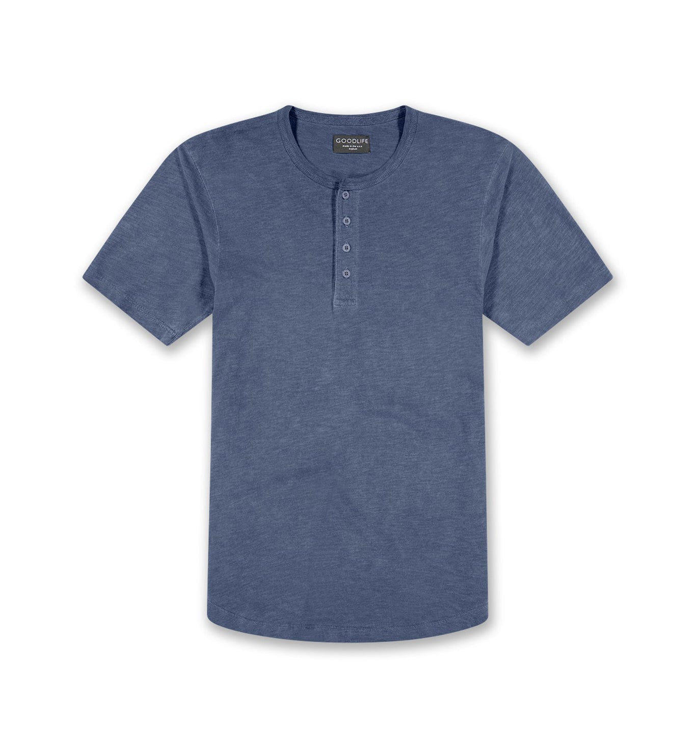 GoodLife - Sun-Faded Slub Scallop Henley Navy