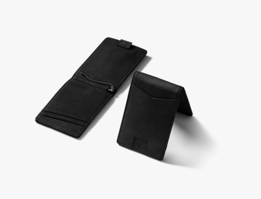 Slide Belt Black Bifold Wallet