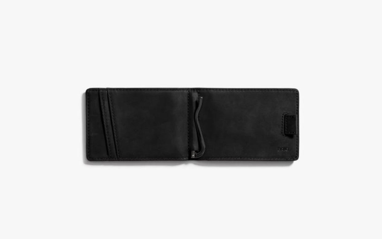 Slide Belt Black Bifold Wallet