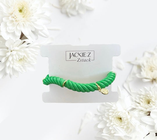 The Green "Calypso" Single Strand Bracelet - Jackie Zstack
