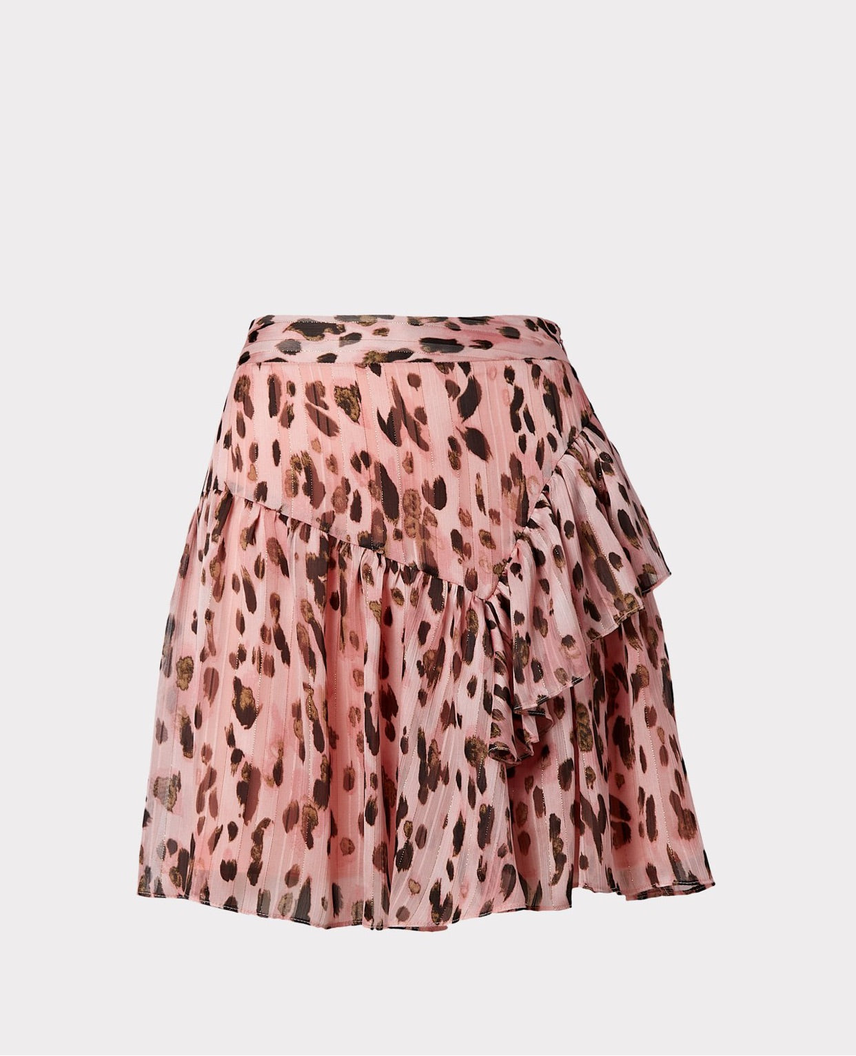 Heidi Metallic Leopard Stripe Burnout Skirt Pink Multi - Milly