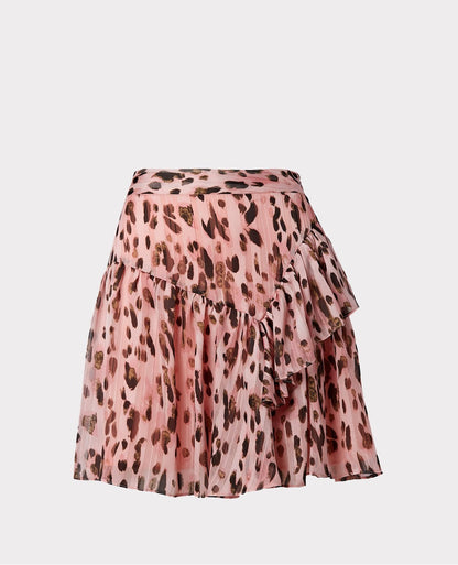 Heidi Metallic Leopard Stripe Burnout Skirt Pink Multi - Milly