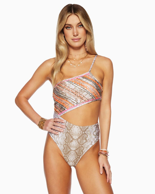 Printed Cassia Cut Out One Piece Neuco - Ramy Brook